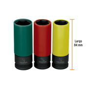 Juego 3 dados largos 1/2' impacto protección plástica 6p std
