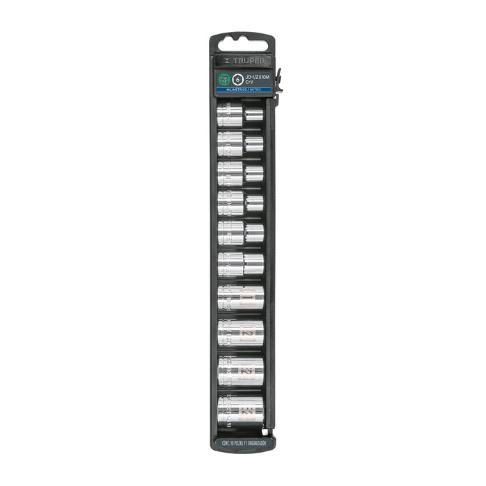 Juego de 10 dados cuadro 1/2' torx, TRUPER