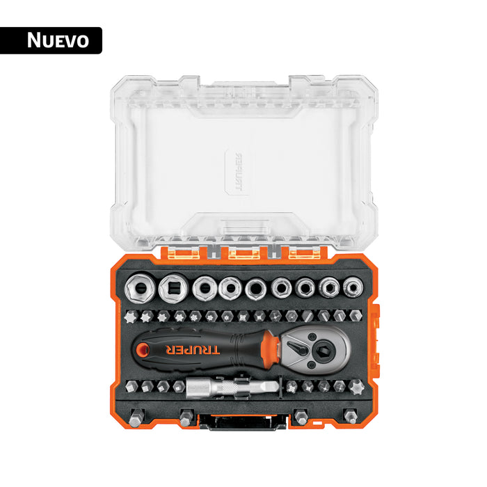 Juego de matraca mini con 28 puntas y 9 dados, TRUPER