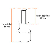 Juego de 7 dados cuadro 1/2' punta hexagonal mm, TRUPER