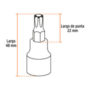 Juego de 7 dados cuadro 3/8' punta torx, TRUPER