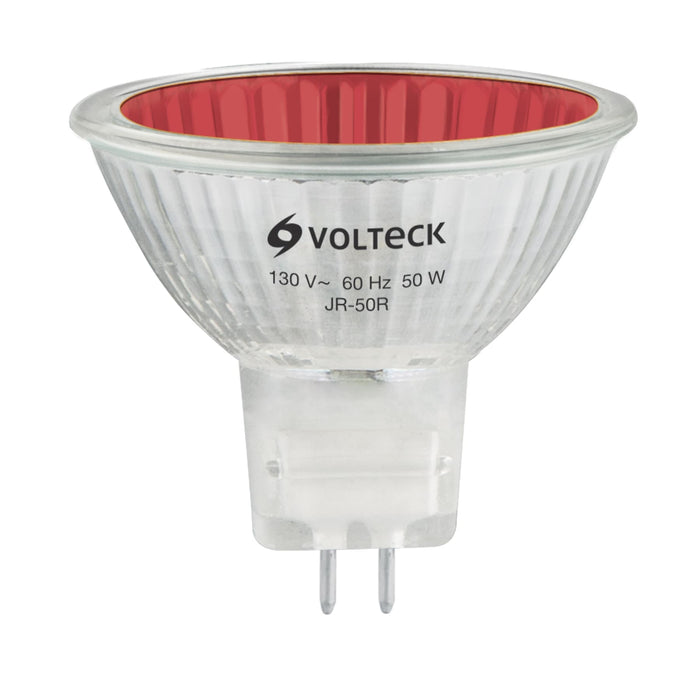 Lámpara de halógeno rojo 50 W tipo MR16 en caja, VOLTECK