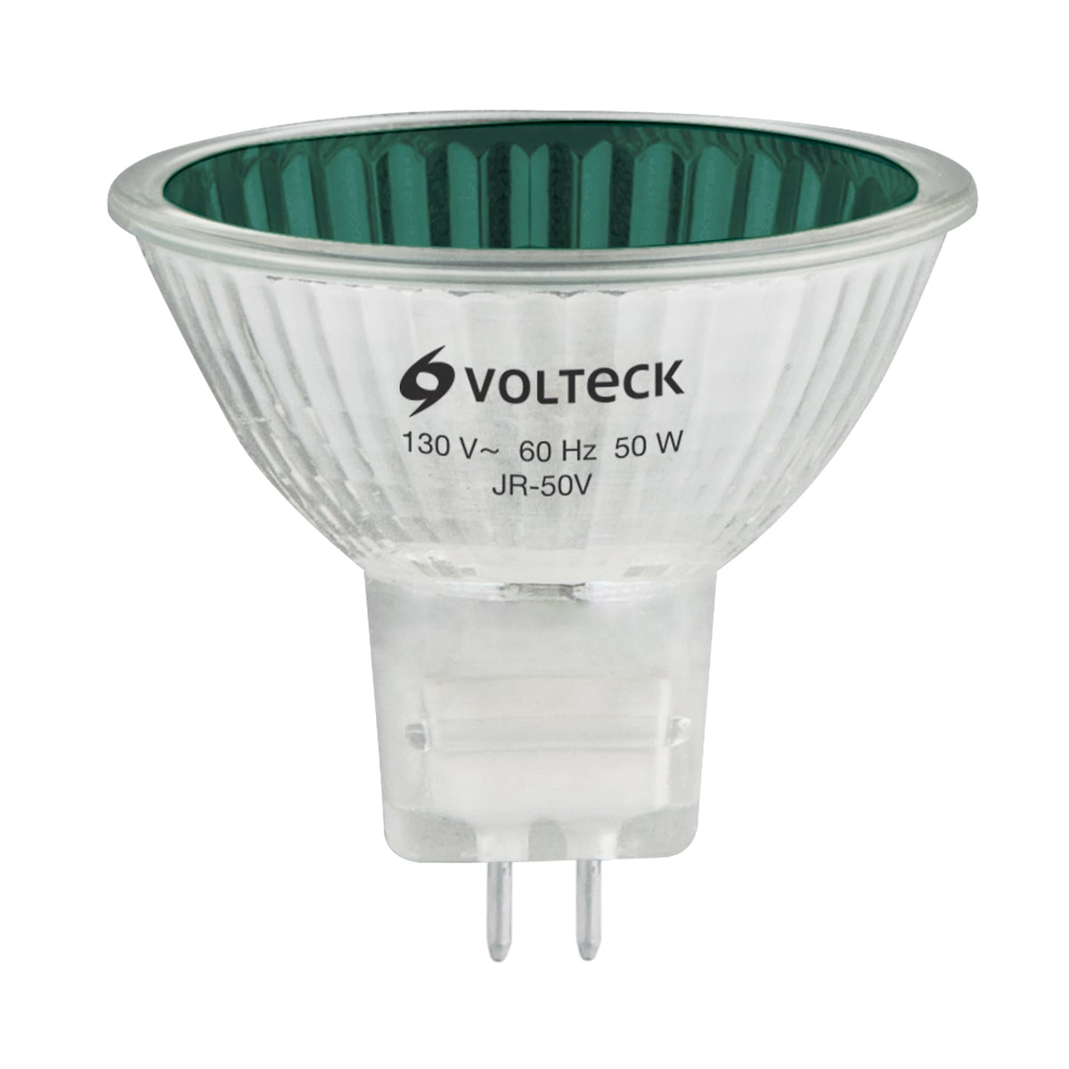Lámpara de halógeno verde 50 W tipo MR16 en caja, VOLTECK