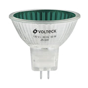 Lámpara de halógeno verde 50 W tipo MR16 en caja, VOLTECK