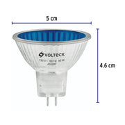 Lámpara de halógeno azul 50 W tipo MR16 en caja, VOLTECK