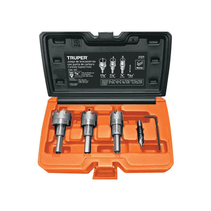 Juego de 3 brocasierras de carburo de tungsteno, TRUPER