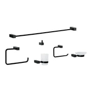 Juego de 6 accesorios para baño, negro, FOSET KUBO