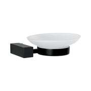 Jabonera con plato de vidrio, negro, FOSET KUBO