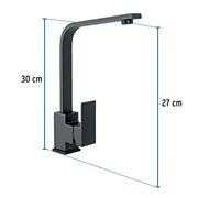 Monomando cuello alto para fregadero, negro, FOSET KUBO