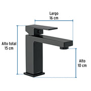 Monomando corto para lavabo, negro, FOSET KUBO