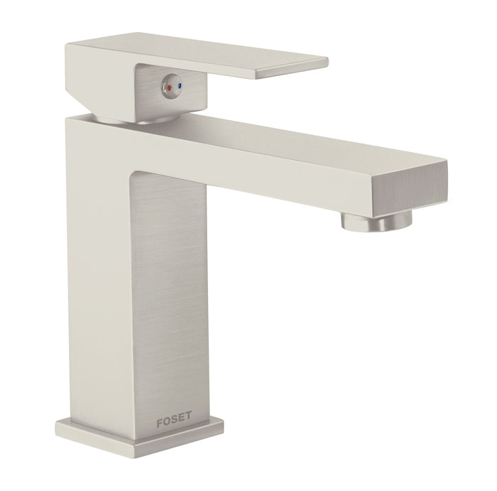 Monomando corto para lavabo, satín, FOSET KUBO