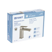 Monomando corto para lavabo, satín, FOSET KUBO