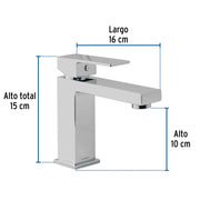 Monomando corto para lavabo, cromo, FOSET KUBO