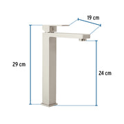 Monomando alto para lavabo, satín, FOSET KUBO