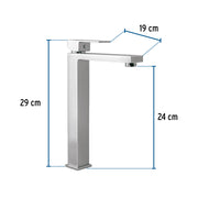 Monomando alto para lavabo, cromo, FOSET KUBO