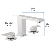 Mezcladora para lavabo taladros separados, cromo, FOSET KUBO