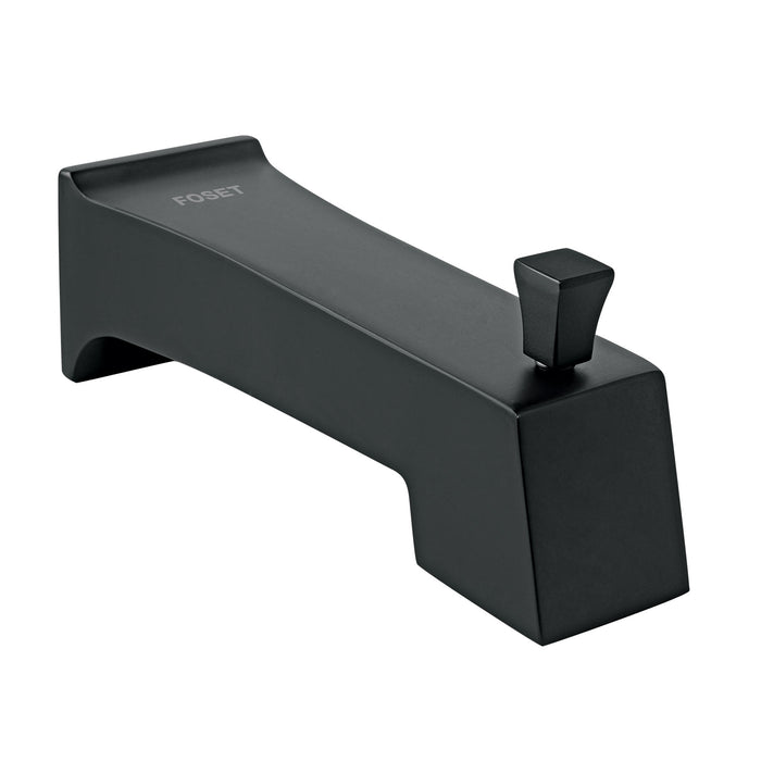 Salida de tina con desviador, negro, FOSET KUBO