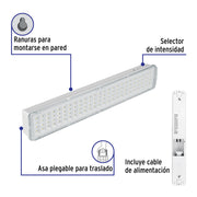 Lámpara de emergencia, 90 LEDs, 500 lm, recargable, VOLTECK