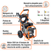 Hidrolavadora con motor a gasolina, 3,300 PSI, TRUPER