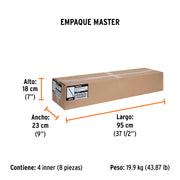 Hacha labor entera 3 lb, mango de fibra de vidrio 36',TRUPER