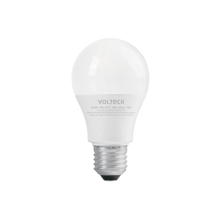 Foco LED 14W (100W) A19, 6500K blanca fría, 1500 lm, caja