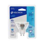 Lámpara trans. de LED 3 W MR16 base GU10 luz de día, blíster