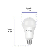 Foco LED 16W (100W) A22, 3000K blanca cálida, 1550 lm, BASIC