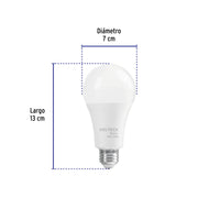 Foco LED 16W (100W) A22, 6500K blanca fría, 1550 lm, BASIC