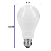 Pack 4 focos LED 18W (125W) A25, 6500K blanca fría, 1900 lm