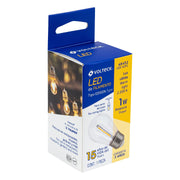 Foco LED filamento 1 W, S14, 2200K luz ambar, E26, VOLTECK