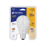 Foco LED 3W (25W) A19, 3000K blanca cálida, 270 lm, blíster