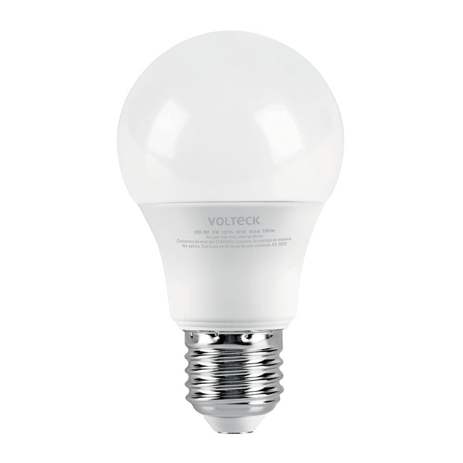 Foco LED 3W (25W) A19, 6500K blanca fría, 270 lm, blíster