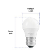 Foco LED 3W (25W) G45, 6500K blanca fría, 270 lm, caja