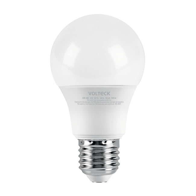 Foco LED 6W (40W) A19, 3000K blanca cálida, 440 lm, blíster