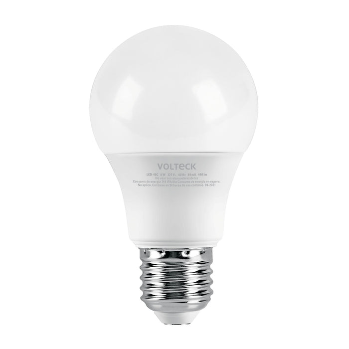 Foco LED 6W (40W) A19, 3000K blanca cálida, 440 lm, blíster
