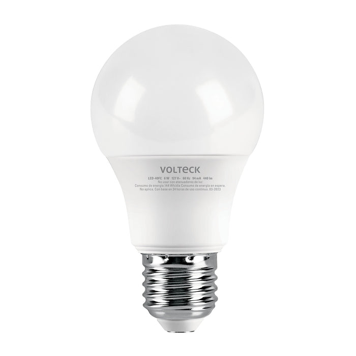 Foco LED 6W (40W) A19, 6500K blanca fría, 440 lm, caja