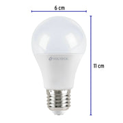 Pack 4 focos LED 9W (60W) A19, 3000K blanca cálida, 800 lm