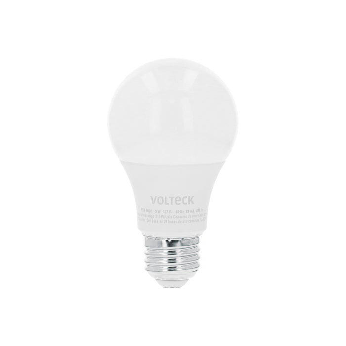 Foco LED 9W (60W) A19 3000K blanca cálida atenuable, VOLTECK
