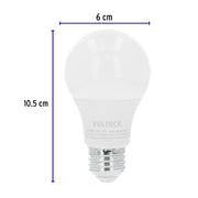 Foco LED 9W (60W) A19 3000K blanca cálida atenuable, VOLTECK
