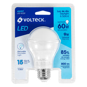 Foco LED 9W (60W) A19 6500K blanca fría, atenuable, VOLTECK