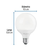 Foco LED 8 W, tipo globo G95,6500K blanca fría, E26, VOLTECK