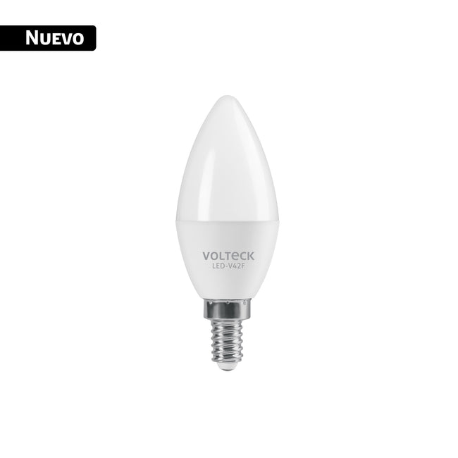 Foco LED tipo vela 4W (25W), luz blanca brillante 6500K, E12