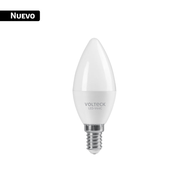 Foco LED tipo vela 4W (25W) 2400K luz ámbar, E14, VOLTECK