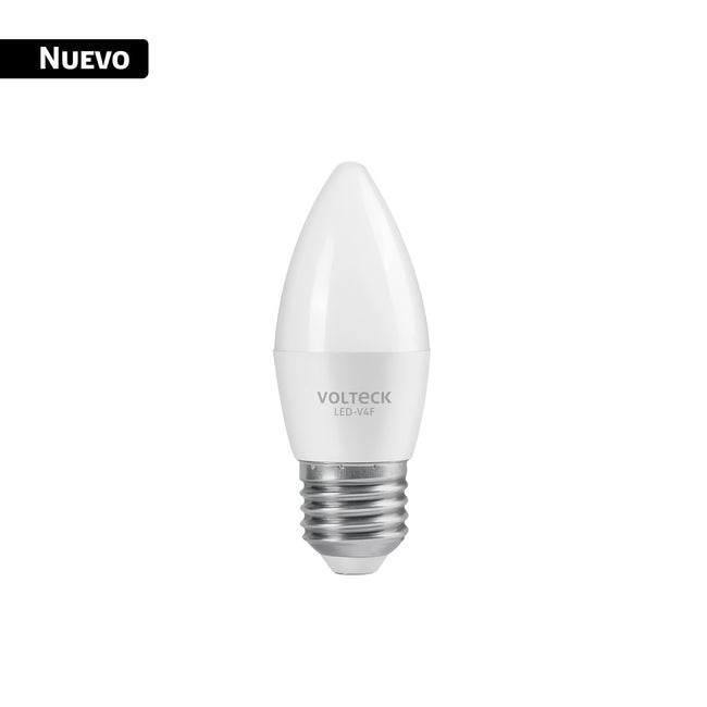Foco LED tipo vela 4W (25W), luz blanca brillante 6500K, E27