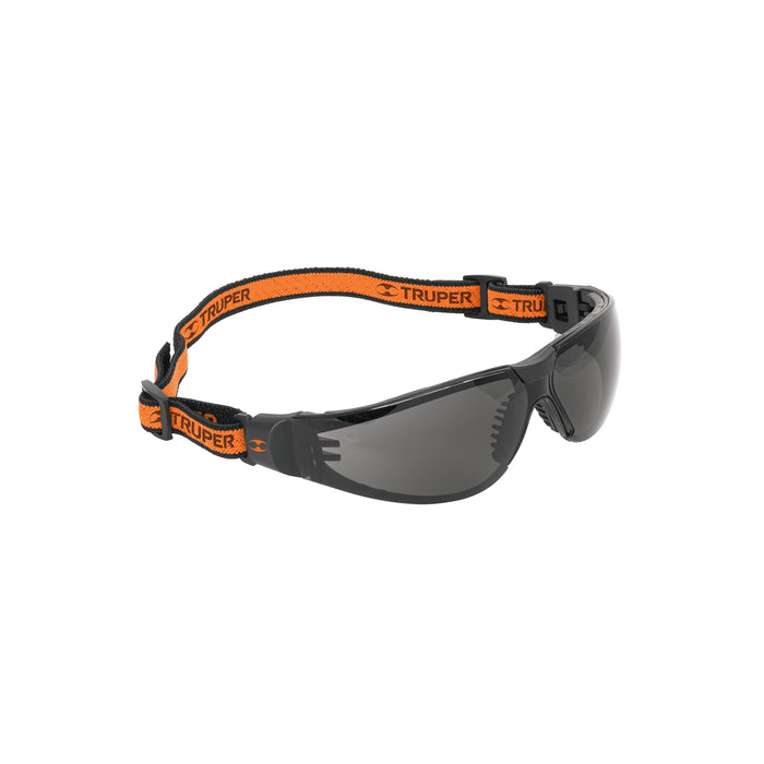 Lentes de seguridad, gris con banda elástica, Active, TRUPER