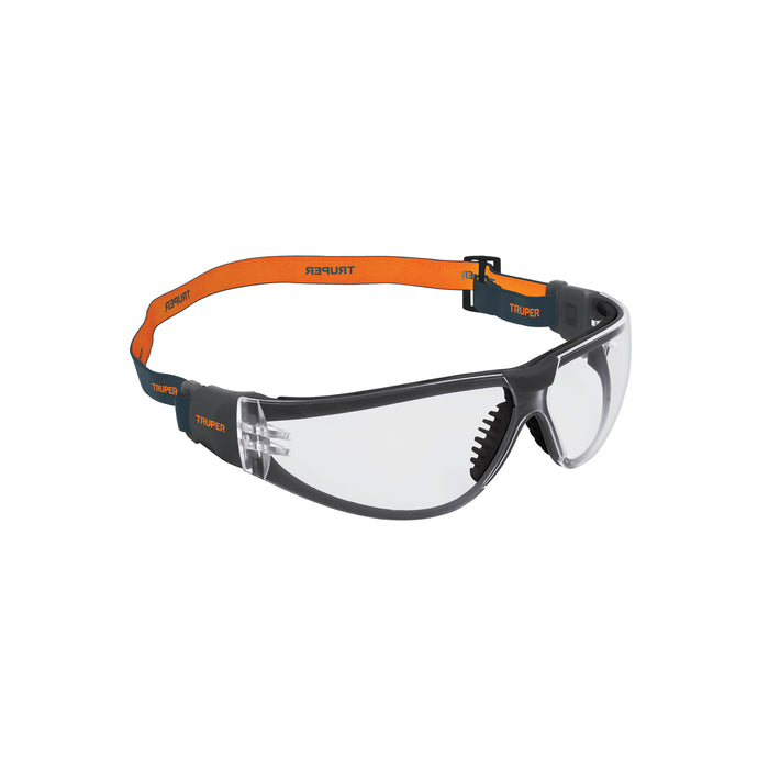 Lentes de seguridad, transparente con banda elástica, Active