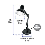 Lámpara de escritorio con brazo oscilante