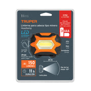 Linterna de minero LED 150 lm, de 3 pilas AAA, TRUPER
