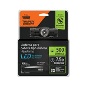 Linterna de minero LED 500 lm, recargable, TRUPER EXPERT
