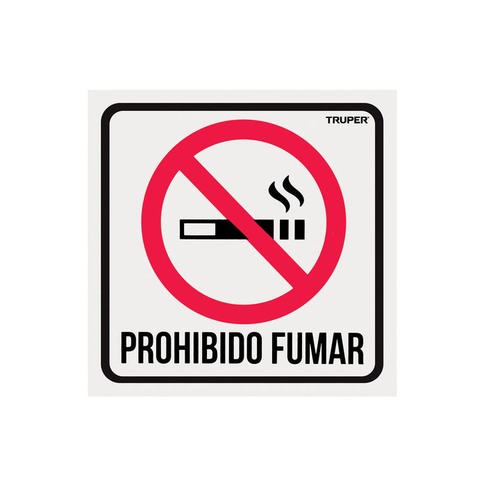 Letrero de señalización 'NO FUMAR', 19 x 19 cm, TRUPER